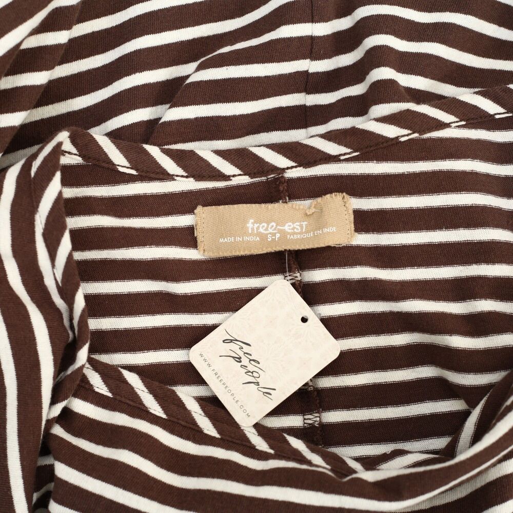 Free People Free Est Tivoli Maxi Dress Stripe Printed Long Sleeve Brown S 287330 - Picture 5 of 5